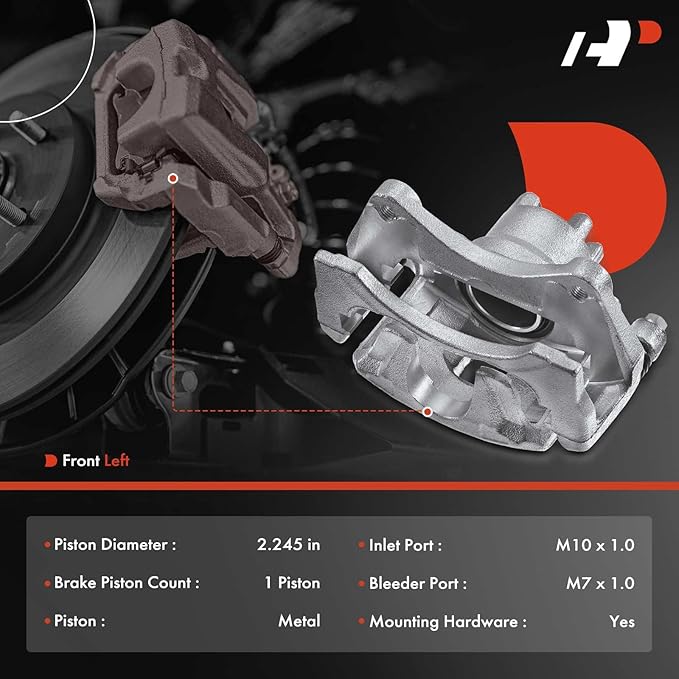 A-Premium Disc Brake Caliper Assembly with Bracket Compatible with Chrysler, Dodge and Jeep Models - Compass/Patriot 2007-2017, 200 2011-2014, Sebring, Cirrus, Avenger, Caliber - Front Driver