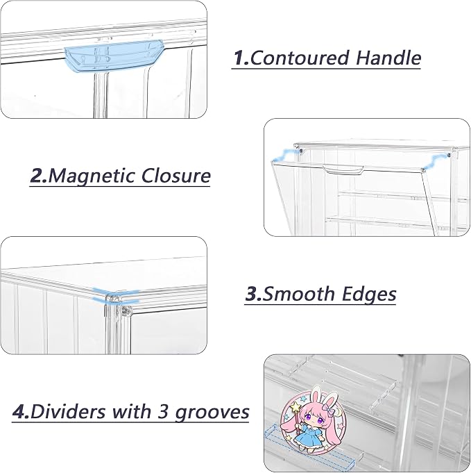 Acrylic Display Case for Collectibles, 4 Layer Adjustable Clear Figure Display - Image 3
