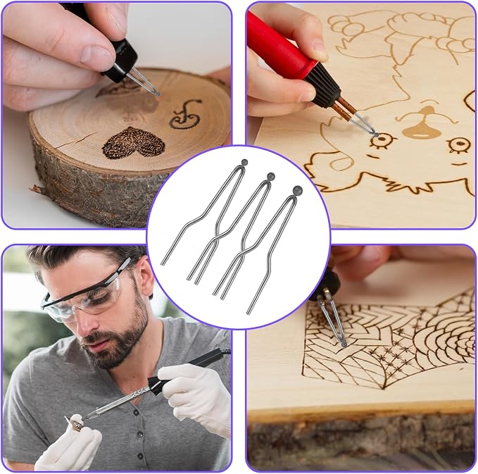 6PCS Pyrography Wire Tip Wood Burning Ball Tips Burner Tool Wood Adjustable - Image 5