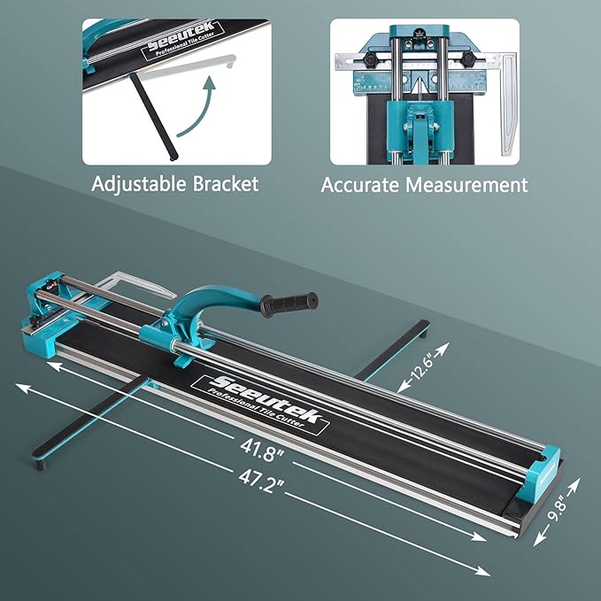 Manual Tile Cutter With Tungsten Carbide Scoring Wheel for Porcelain Ceramic Floor Tile W/Adjustable Laser Guide Bonus Spared Cutting Wheel & Storage Bag