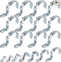 Swpeet 20Pcs 2-1/2"(63mm) Zinc Plated One Hole EMT Pipe Strap Kit, Pipe Straps U Bracket Tube Strap Pipe Clamp 1 Hole Snap On Pipe Strap Conduit Clamps Tension Clips for Fixing EMT Conduit Pipe