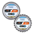 Luckyway 7-1/4 Inch Circular Saw Blade 24T Framing & 60T Fine Finish with 5/8 Inch Arbor, TCT Saw Blade for Wood Cutting 2-Pack