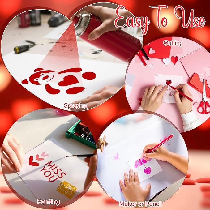 Fainne 100 Pcs 2 Inch Heart Stencils Small Stencils - Image 3