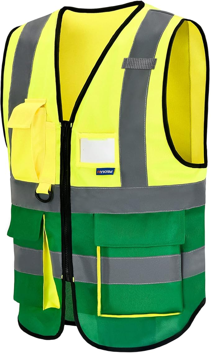 A-SAFETY yellow green construction vest