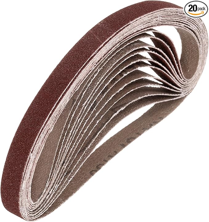 HARFINGTON 1/2 x 18 Inch Sanding Belts, 20 Pcs 150 Grits Aluminum Oxide Abrasive Belt Sander File Belt for Woodworking, Metal Polishing, Knife Sharpener
