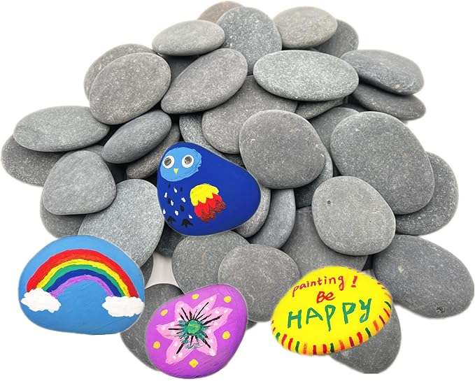 lifetop 50PCS Painting Rocks, Natural DIY Rocks Flat & Smooth Kindness Rocks by lifetop