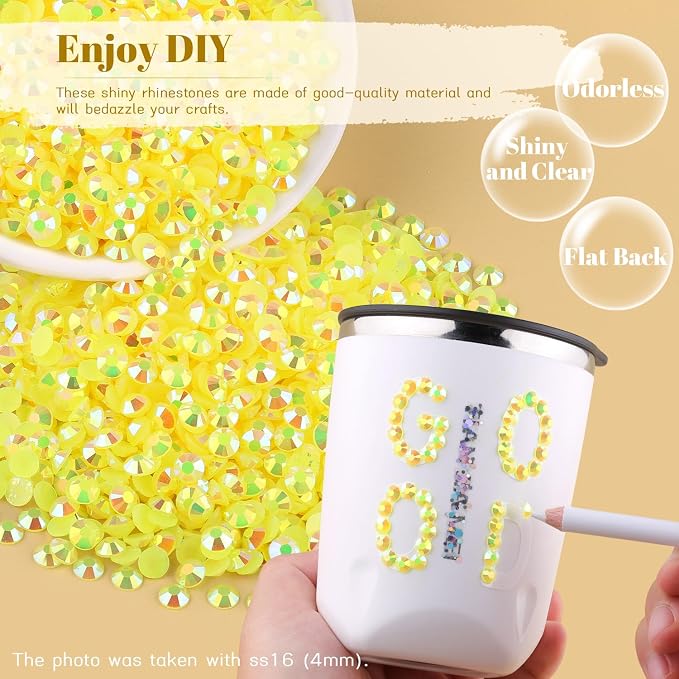 6000PCS 4mm Resin Jelly Rhinestones in Bulk, Bedazzling Flatback Crystals - Image 4