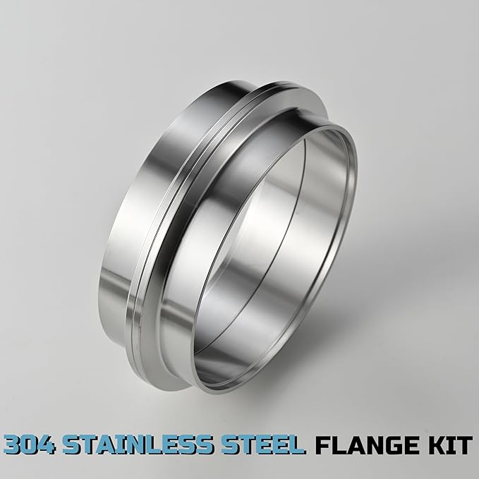 Stainless Steel 4 Inch V Band Exhaust Clamp Flange Kit for Exhaust, Quick Release 4 Inch V Band Clamp for Turbochargers To Hold Components Together Under High Pressure or Heat,1 Piece (4.0‘’)