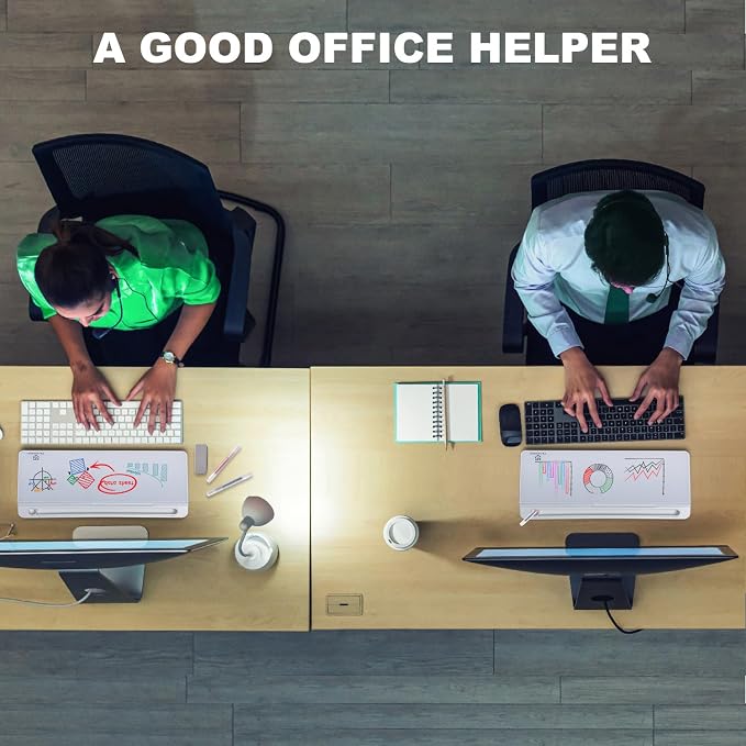TSJ OFFICE Small Desktop Whiteboard -Glass Dry Erase Board Computer Keyboard - Image 6
