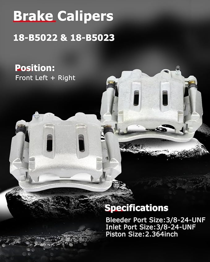 cciyu Front Left & Right Brake Calipers Assembly w/Bracket 18-B5023 18-B5022 For Ford For F-250 Super Duty 2005-2012,For Ford For F-350 Super Duty 2005-2012