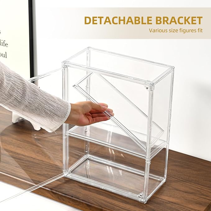 3 Tier Display Case for Collectibles, Storage Container - Image 2