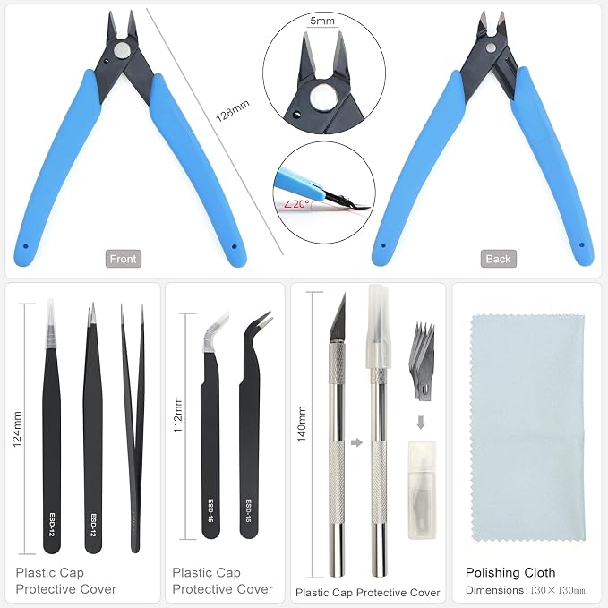 ZIIYAN 10Pcs Model Tools Craft Set Hobby Building Tools Kit - Image 3