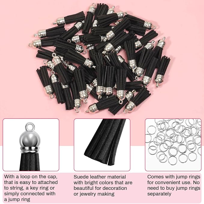 Keychain Tassels Bulk, Paxcoo Small Tassels - Image 4