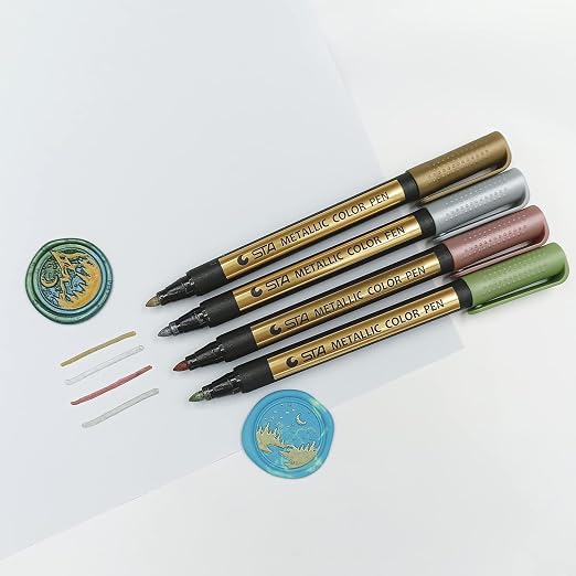 Wax Seal Pen Kit，Wax Seal Pen for Decorating Wax Seal Bead Sticks, Metallic - Image 2