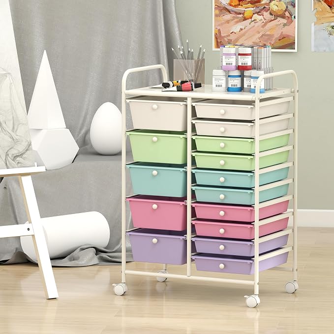 BECOMFORT 15-Drawer Rolling Cart - Image 8