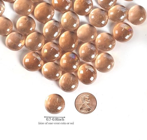 1 lbs Pink Glass Beads for Vases, About 100 Pcs Glass Pebbles Marbles for Vase - Image 2