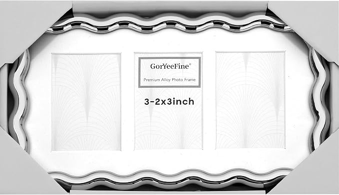 3-2x3'' Silver Heavy-Duty Zinc Alloy Picture Frames, Wave Design Silver Picture - Image 8