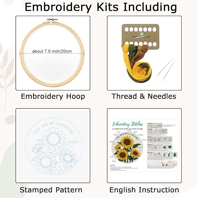 Nuberlic Sunflower Embroidery Kit - Image 8