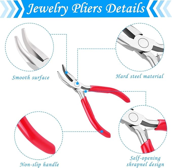 Acejoz Jewelry Making Tools Kit: 6pc Set, Including Needle Round Nose, Wire - Image 4