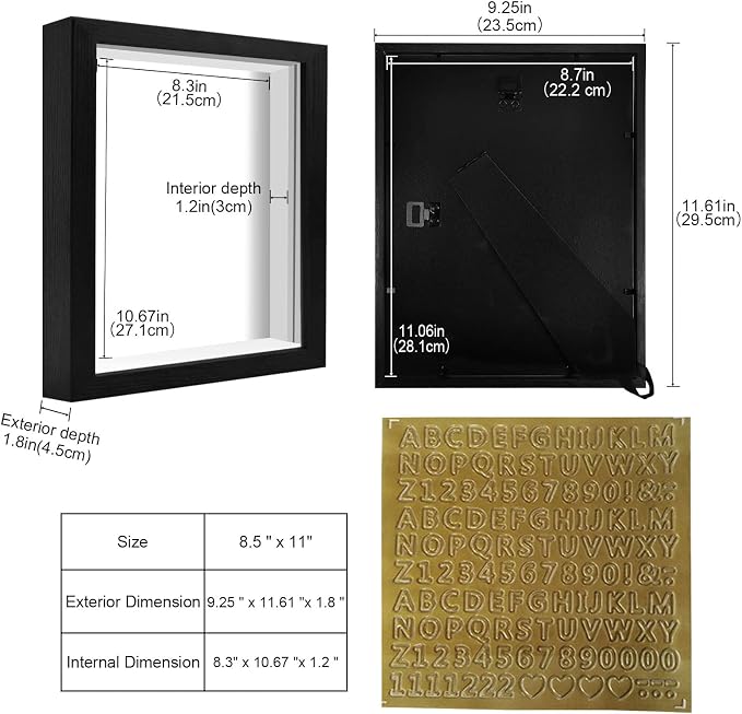 8.5x11 Shadow Box Frame Display Case - Image 2