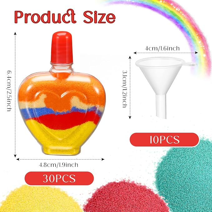 Yinkin 30 Sets Heart Sand Art Bottle Necklaces - Image 2