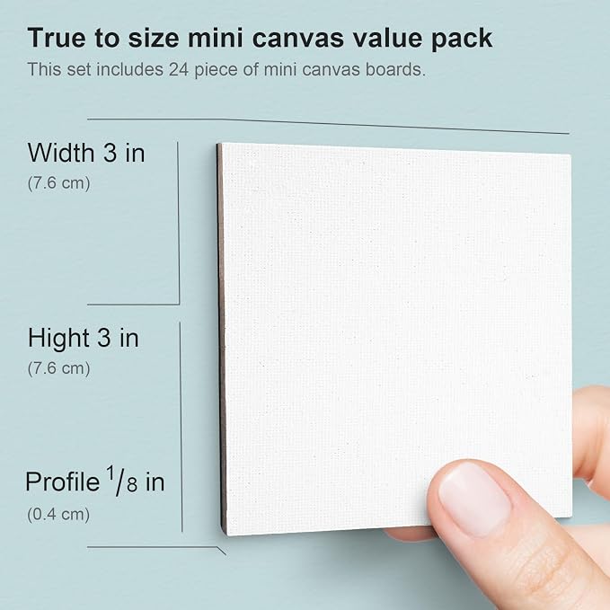 AUREUO Mini Magnetic Canvas Panel 3x3 Inch / 24 Pack - Image 2