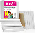 PHOENIX Small Stretched Canvas for Painting 6x6 Inch/14 Bulk Pack, 8 Oz Triple by PHOENIX