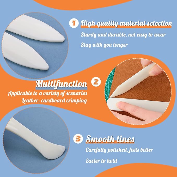 WONVOC 6 pcs Bone Folders, Crease Makers, Scoring Tool, Plastic Bone Folder - Image 5