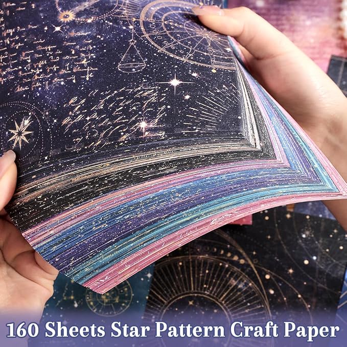 icceemee 160 Sheets of Starry Sky Scrapbook Paper, journaling Scrapbook - Image 4