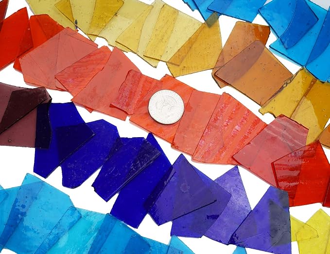 Lanyani Transparent Cathedral Stained Glass Pieces Sheets, Glass Mosaic Tiles - Image 3