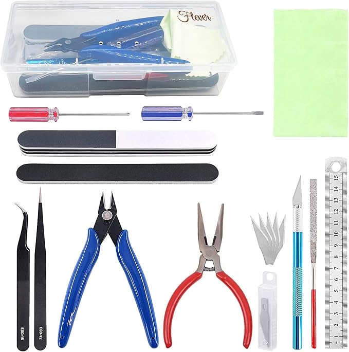 Flever 17 Pcs Gundam Model Tools Kit, Hobby Building Tools Kit, Basic Model by Flever
