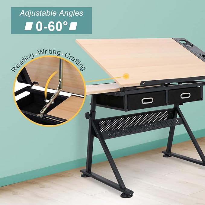 ZENY Drafting Table Art Desk Drawing Table Height Adjustable Artist Table - Image 4