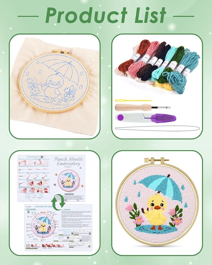 ERKOON Punch Needle Kit for Beginners Adults, DIY Easy Animal Embroidery Set - Image 2