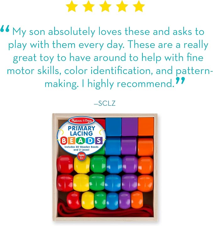Melissa & Doug Primary Lacing Beads - Image 8