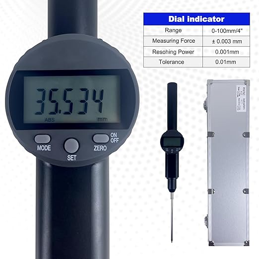 Digital Dial Indicator,with A Range of 100mm/4 in,Dlectrical Digital Indicator Graduation Resolution of 0.01mm