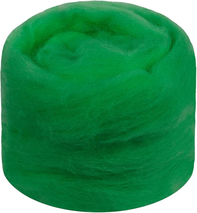 JeogYong Needle Felting Wool, 1.76oz Wool Roving Chunky Wool Yarn, Grass Green by JeogYong