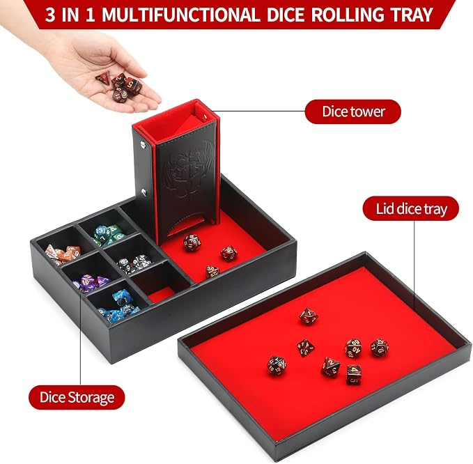 Grajar DND Dice Tray and Tower: Portable Dice Storage - Image 3