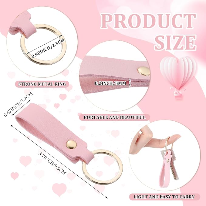 Wavyknot 100 Pcs PU Leather Keychain Blanks Bulk Laser Engraving Blanks - Image 2