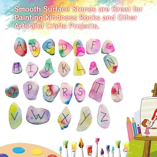 Lifetop 50PCS White Rocks for Painting, 1.2"-2.0" Smooth Natural Irregular DIY - Image 5
