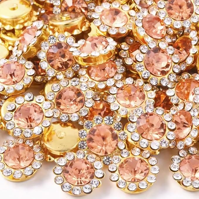200 PCS 12MM Crystal Glass Sew on Rhinestones Jewels Gems by Unknown