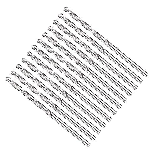 Drill Bit, 3/32" Cutting Diameter, 4241 HSS 118° Cutting Angle Uncoated Bright Versatile Jobber Bits - (Applications: for Drilling Plastic Wood Soft Metal), 12-Pieces