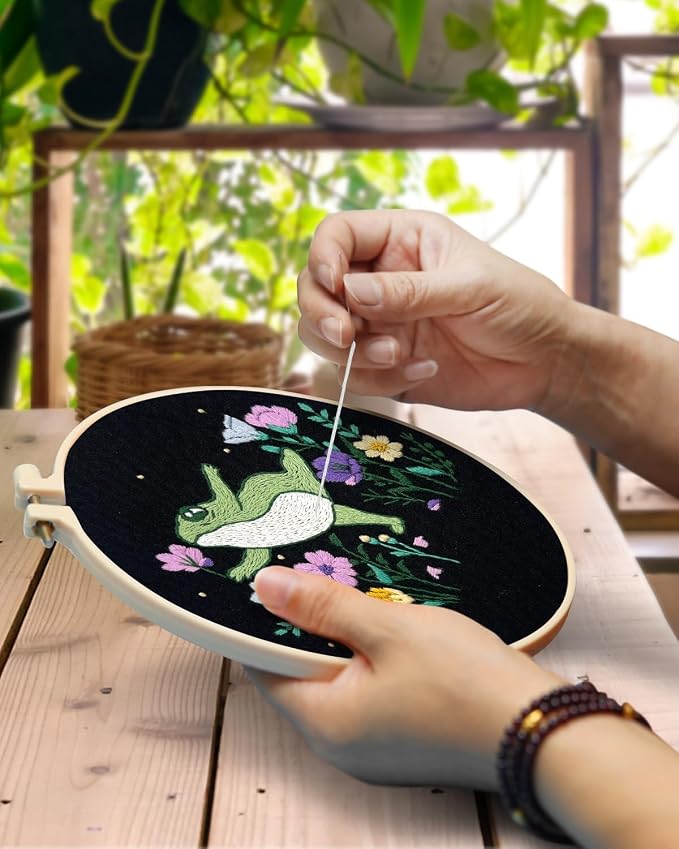 TINDTOP Embroidery Kit for Beginners Adult, Frog Embroidery Kit | Include - Image 4