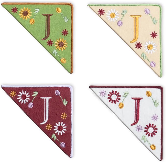 Personalized Embroidered Corner Mark, 4 Pack, Finished Initial Felt Bookmark by Unknown