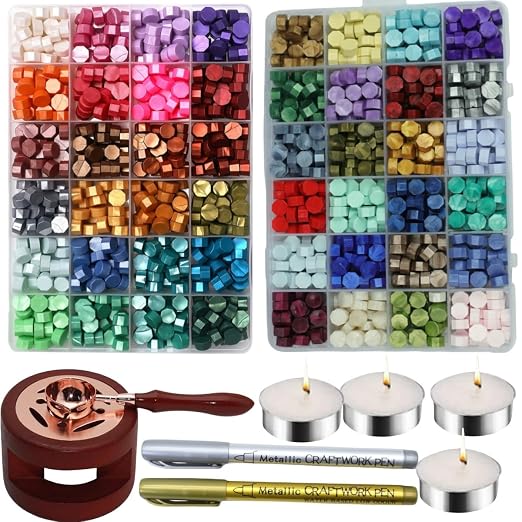 Aotpbb Wax Seal Kit, 48 Colors 1258 Pcs Sealing Beads by Unknown