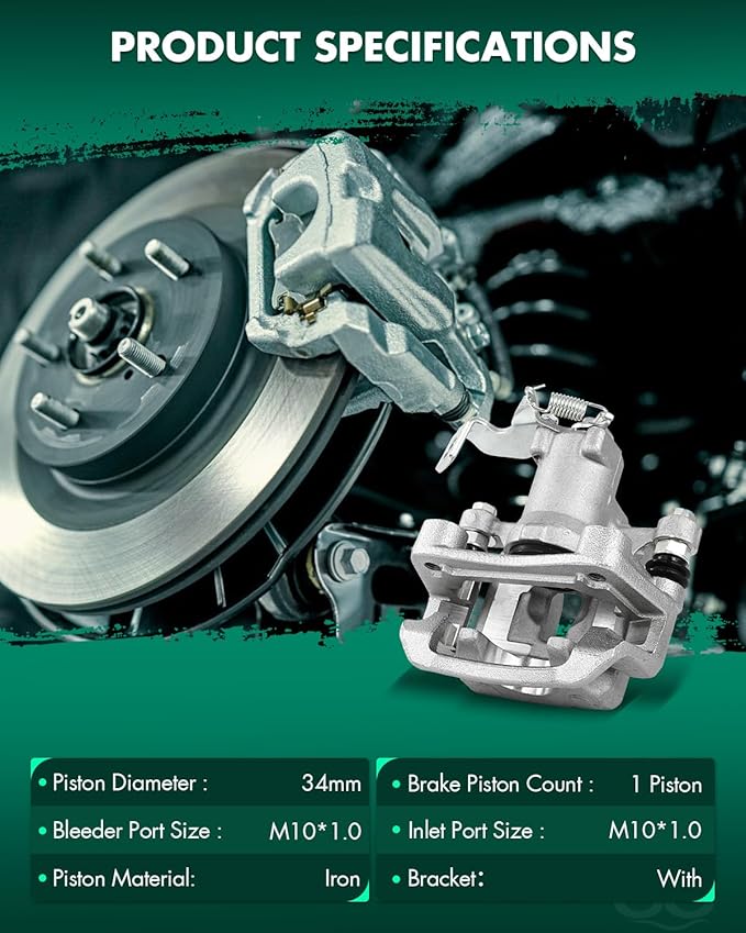 SCITOO 19B6788A Rear Right Disc Brake Caliper w/Bracket Fit For Kia For Soul 2014-2018, Single Piston