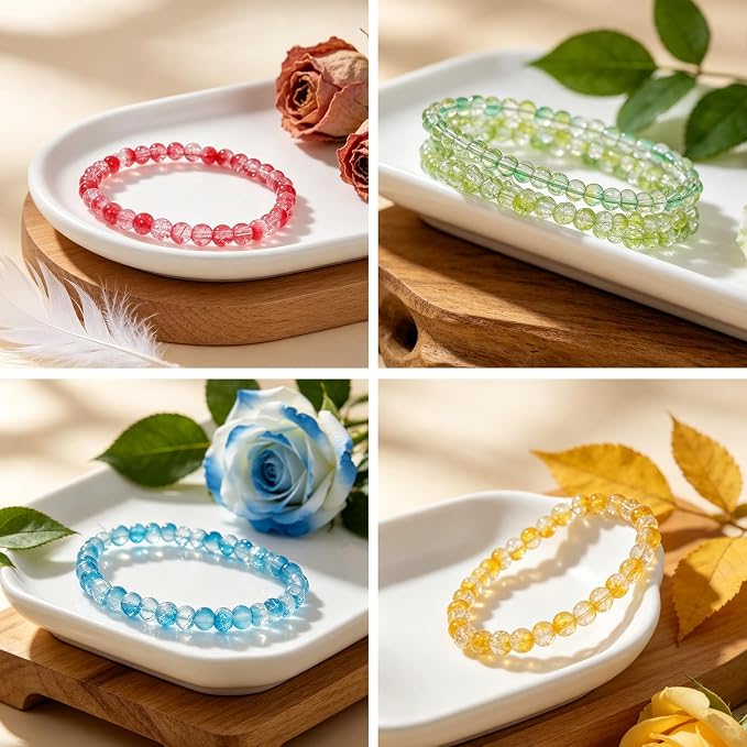 Gaspletu 7200PCS 6mm Glass Beads Bracelet Making Kit, 144 Colors Crystal Beads - Image 6