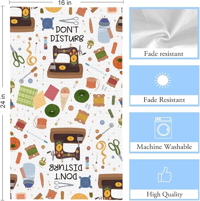 Quilters Gifts Kitchen Towels, Sewing Quilting Lovers Gifts Kitchen Towels - Image 2