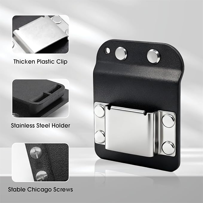 1 Pcs Drill Holder for Tool Belt, Tape Measure Holder with Metal Clip, 2 in Belt Hook Holster for Cordless Drill, Impact Driver, Measuring Tape, Tool Accessories