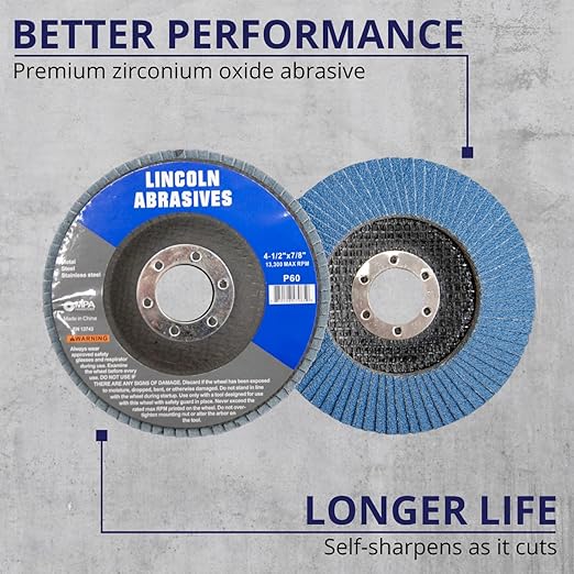 200-Pack Flap Disc 60 Grit 4.5" x 7/8" Sanding Discs