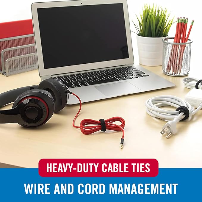 VELCRO Brand Heavy Duty Cable Ties Reusable | 60Pc Bulk Pack | 8 x 1/2" - Image 7